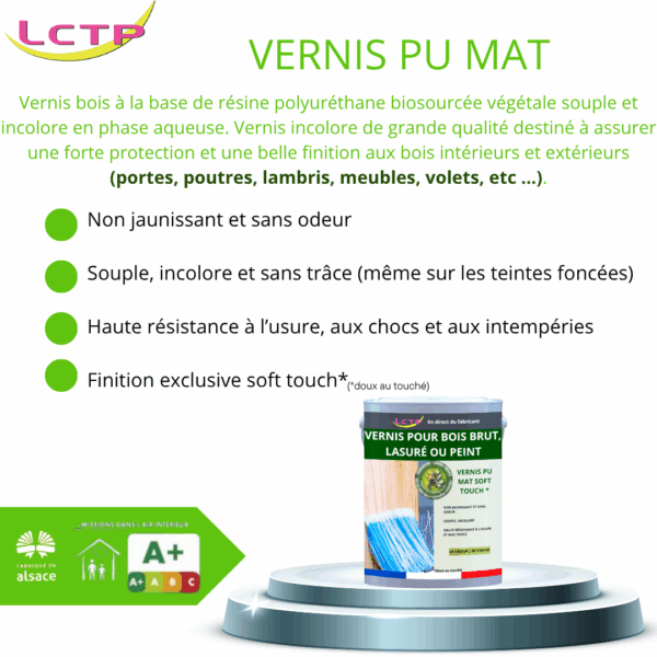 VERNIS POLYURETHANE AQUA spécial parquets et escaliers – Image 2