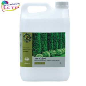 Pot de peinture ABY végétal peinture pour plantes et thuyas secs. Redonne une teinte verte homogène en attendant le remplacement des végétaux morts.