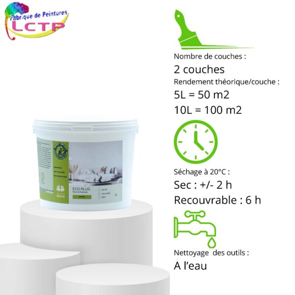 ECOPLUS MAT - couleurs pour MURS & PLAFOND. Masque les défauts & sans traces – Image 3