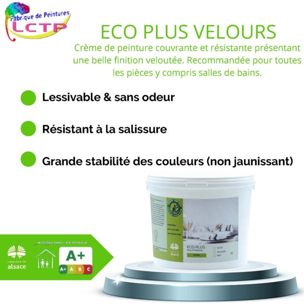 ECOPLUS VELOURS - couleurs pour MURS & PLAFOND. Esthétique & opacité – Image 2