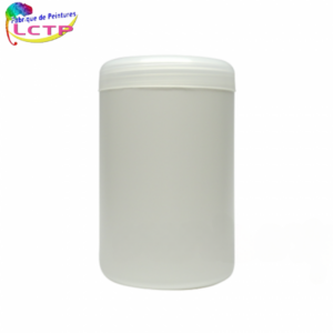 Pot plastique naturel HDPE 1 L + couvercle blanc