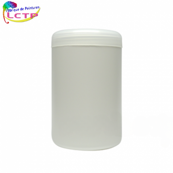 Pot plastique naturel HDPE 1 L + couvercle blanc