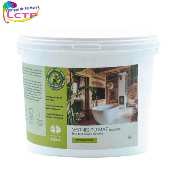 VERNIS PU - Polyuréthane biosourcée pour bois brut, lasuré ou peint