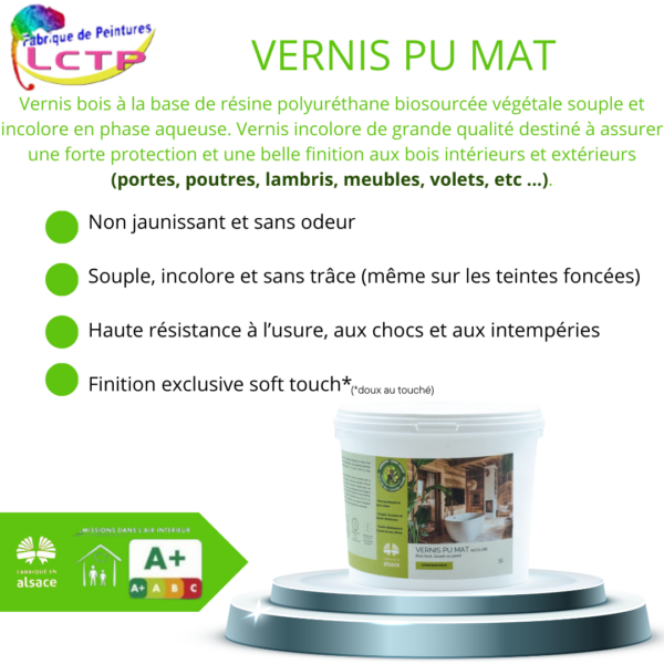 VERNIS PU - Polyuréthane biosourcée pour bois brut, lasuré ou peint – Image 2
