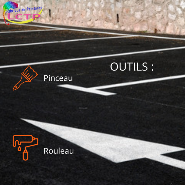 Outils à utiliser avec le pot de peinture route et sol. Peinture professionnelles antidérapante pour sécuriser vos surfaces industriel.
