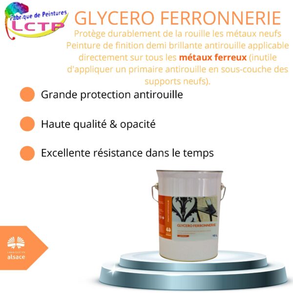 GLYCERO FERRONERIE - Laque glycéro alkyde uréthane antirouille haute qualité. – Image 2