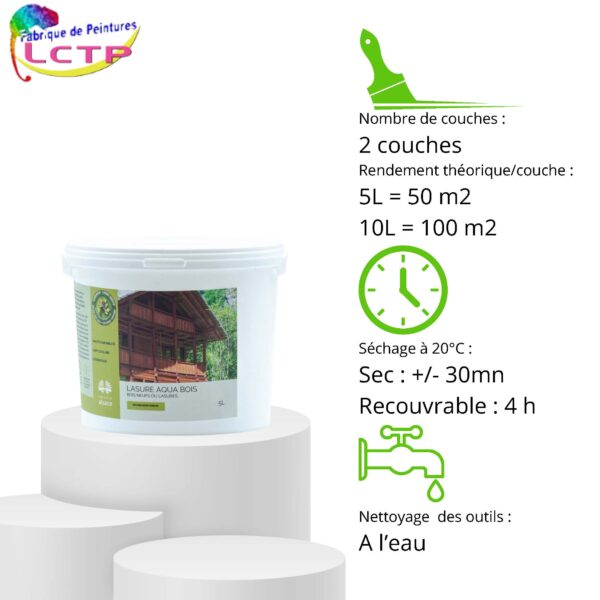 LASURE AQUA - pour bois neufs ou lasures – Image 3