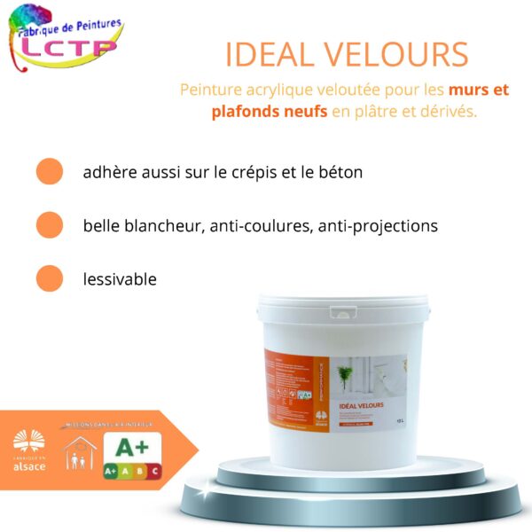 IDÉAL VELOURS - blanc velouté pour MURS & PLAFOND. Ultra agréable à appliquer ! – Image 2