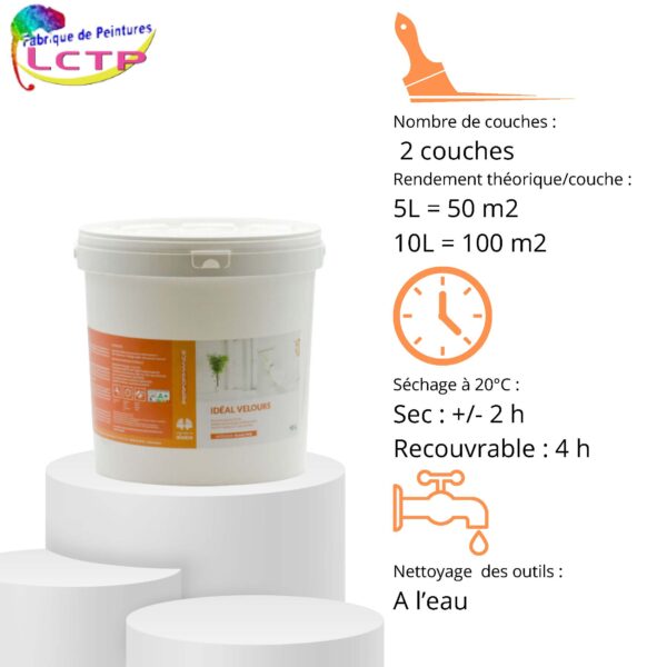 IDÉAL VELOURS - blanc velouté pour MURS & PLAFOND. Ultra agréable à appliquer ! – Image 3